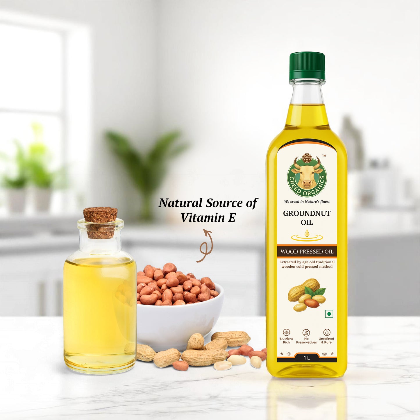 Wood-Pressed Groundnut oil