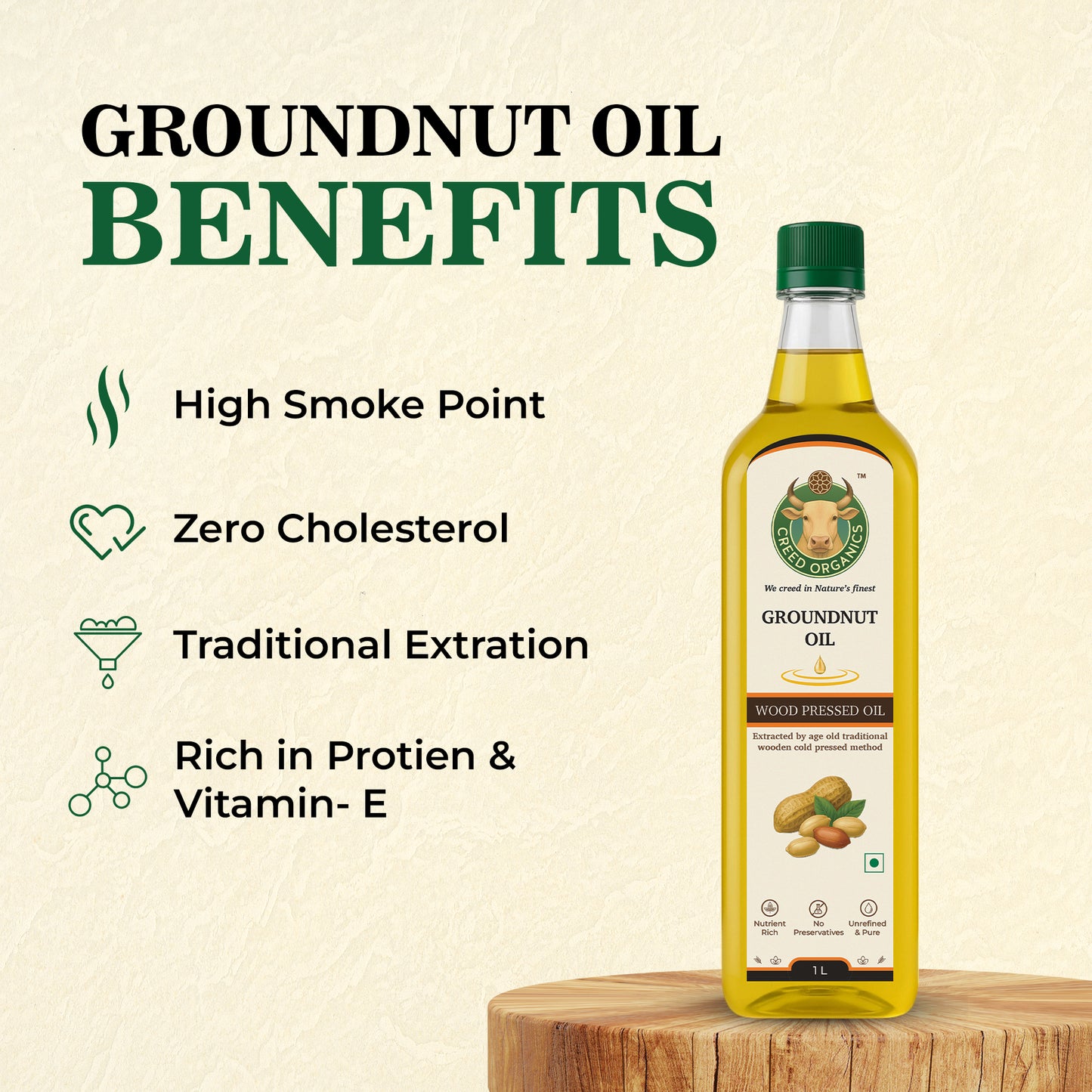 Wood-Pressed Groundnut oil