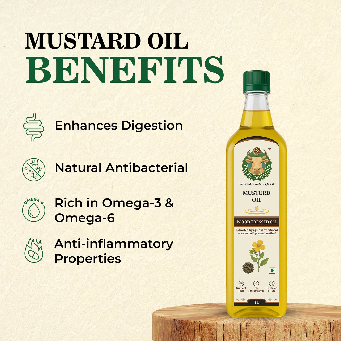 Wood-Pressed Mustard Oil