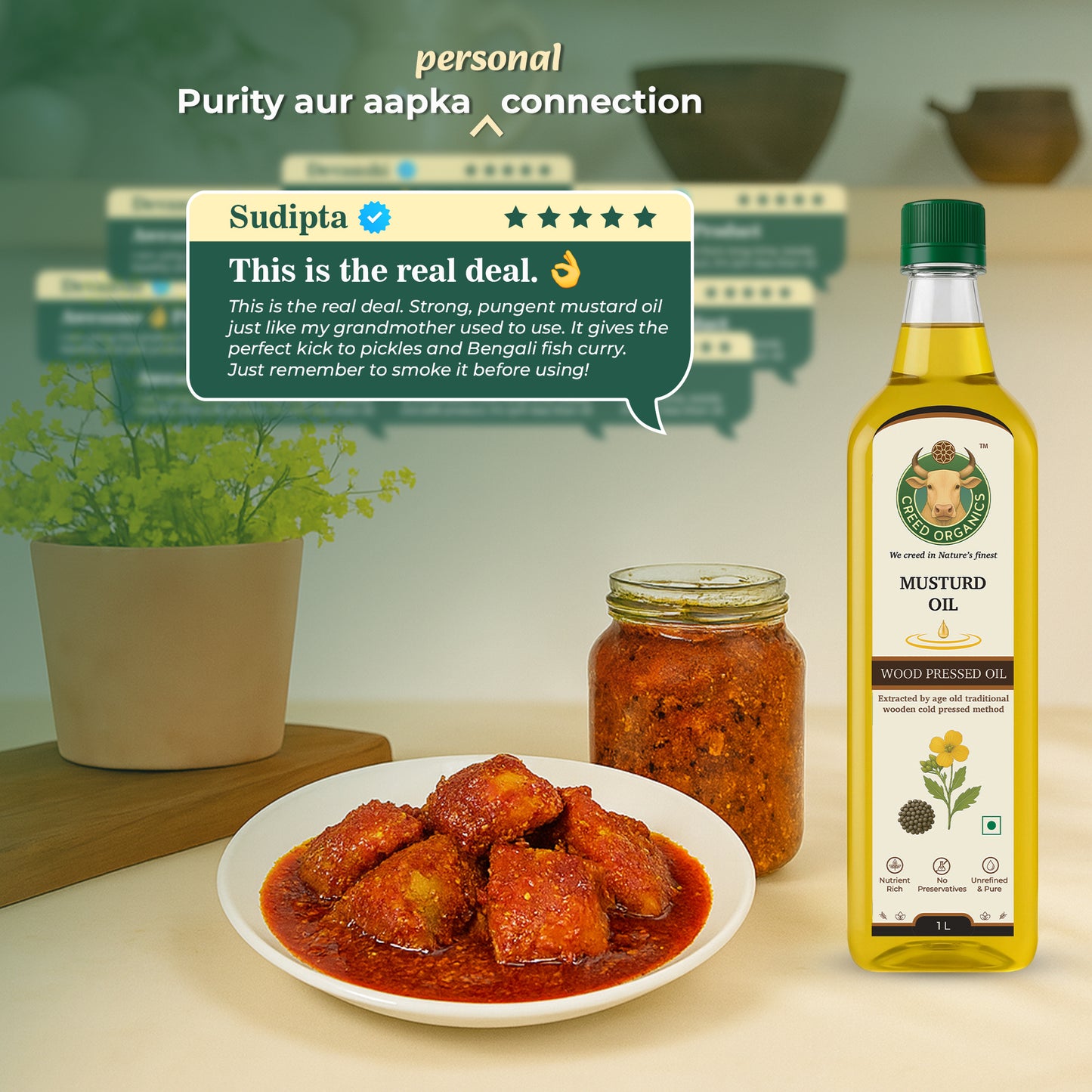 Wood-Pressed Mustard Oil